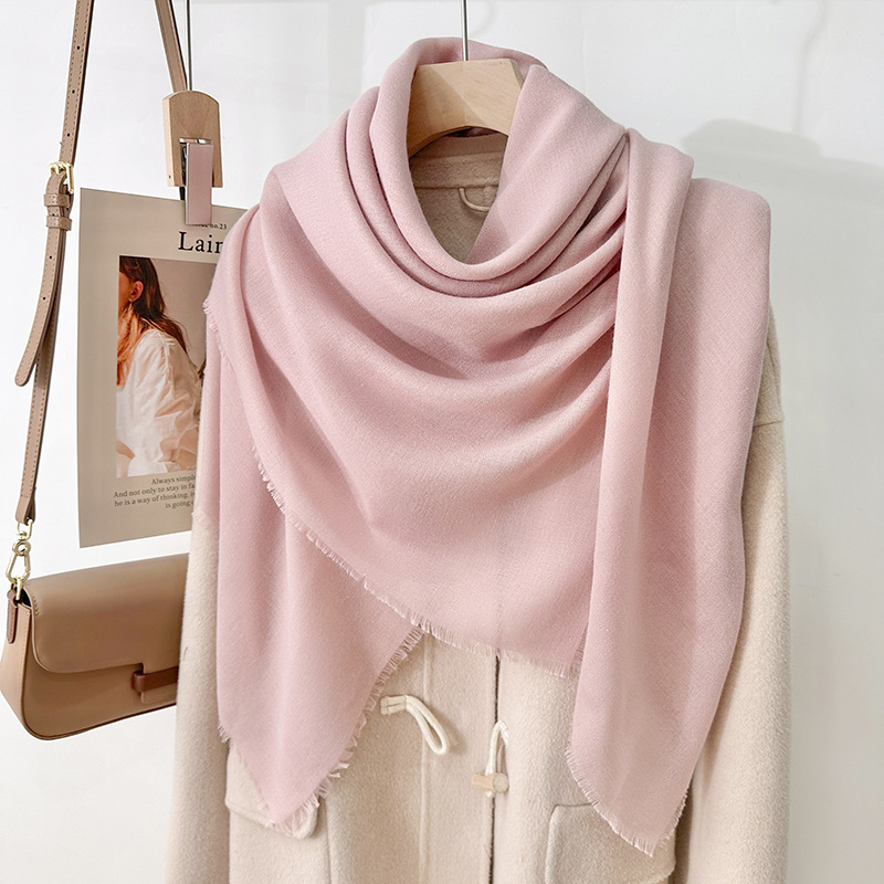 Artístico simple toallas de gaze exterior protector solar elegante chal coreano damas de color sólido cuadrado corto bordado bufandas temperament