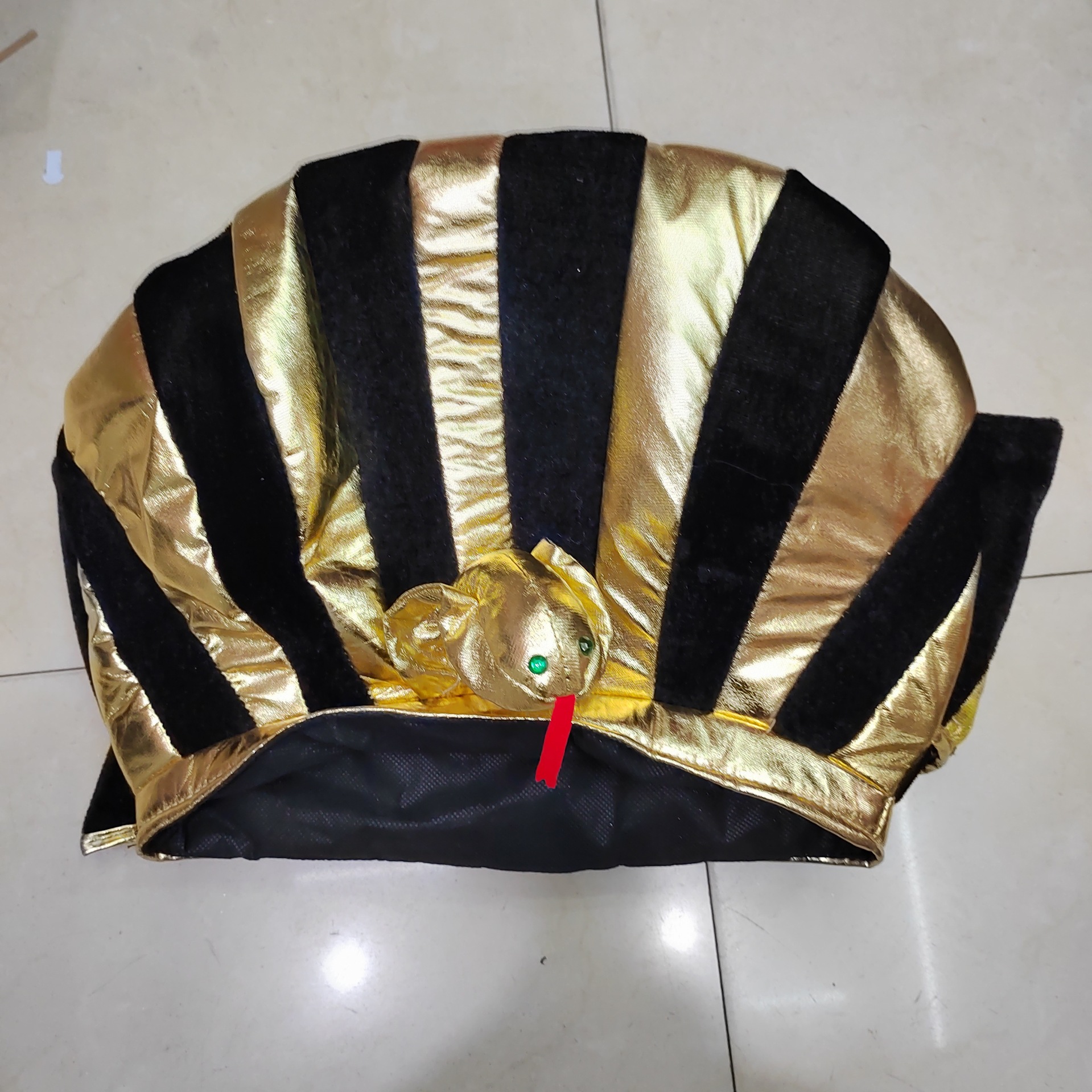 Halloween Espectáculo de Pascua Sombrero de fiesta Sombrero de oro egipcio Sombrero de faraón Sombrero de faraón egipcio Sombrero de cabeza de serpiente divertido