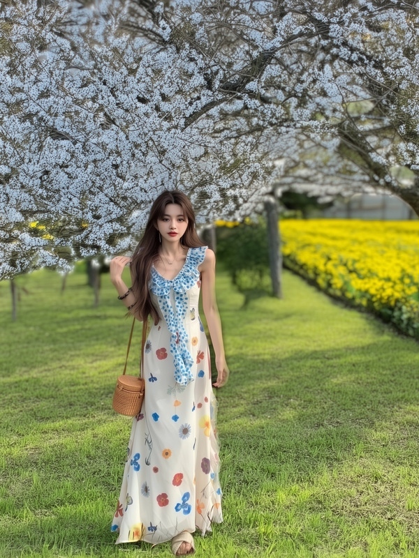 「ドゥルースガーデン」海辺の休暇プリントワンピース女性用夏の美しいドーパミンミニスカート|undefined