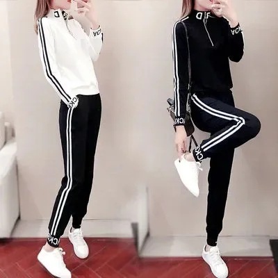 Sports Suit Women's Autumn and Winter 2025 New Trendy Brand Fashion Loose and Stylish Sweatshirt Running Suit Casual Two-Piece Trendy Set