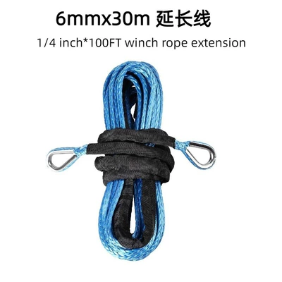 Rope Winch Rope 7700 Pounds: Trailer rope/net/strap - blue-6mmx-30m-extension-cable