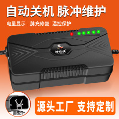 神充侠适用于雅迪电动车三圆针电池充电器48V60V20AH12Ah32A批发