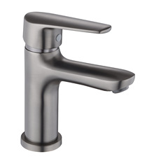 全銅槍灰色黑色單孔冷熱水龍頭洗臉池衛生間洗面盆台盆面盆龍頭