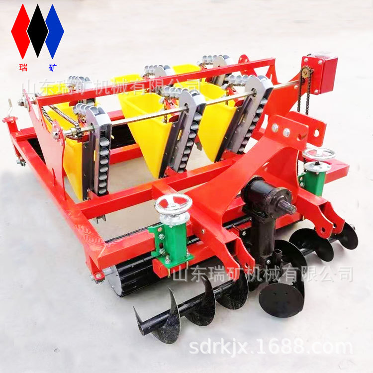 四轮车带农用种蒜机大蒜播种机行距株距可调多行数可选