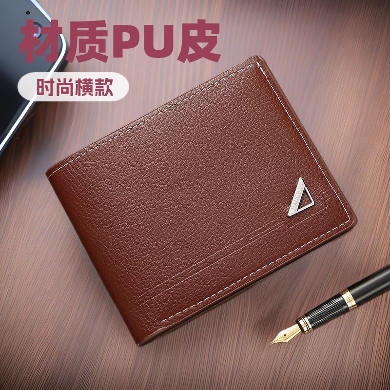 Short casual capacious wallet made of soft leather