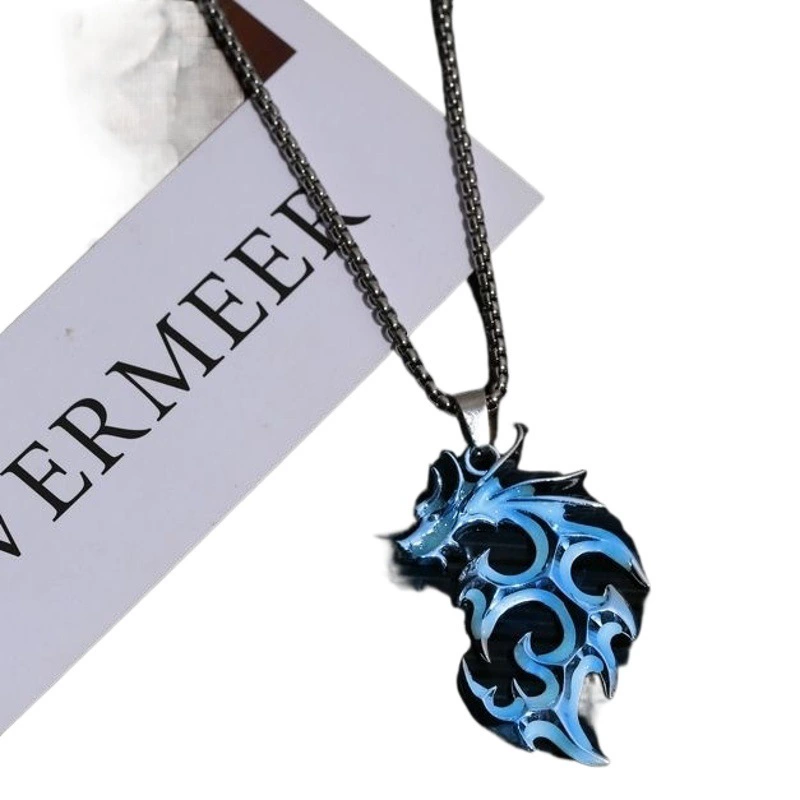 Легкое пламя Дракон Волк Король ожерелье хип-хоп мужчины и женщины ins личность Дискотека прыжок кулон пара дизайн чувство шеи цепи Мода