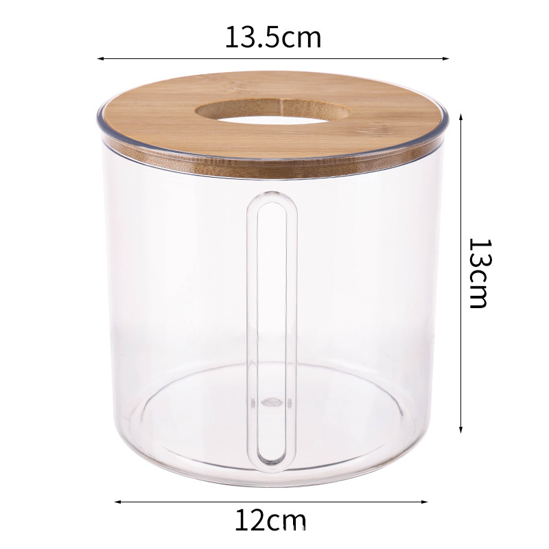 Creativo redondo de plástico caja de almacenamiento de tejido caja de tejido doméstico cubierta de bambú Hotel montado en la pared titular de tejido higiénico