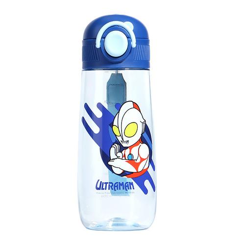 奥特曼儿童水杯男孩夏季塑料喝水杯子学生上学专用水瓶带吸管水壶