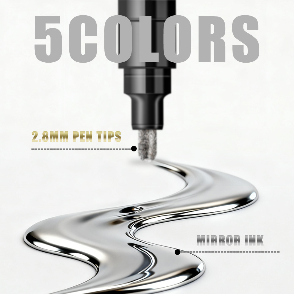Modelo de cromado de lápiz de marca de alta calidad de color de relleno DIY lápiz de pintura de metal de espejo impermeable lápiz de pintura de uñas resaltado