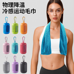 跨境冷感运动毛巾批发擦汗冰感毛巾速干冰凉巾便携式户外硅胶毛巾