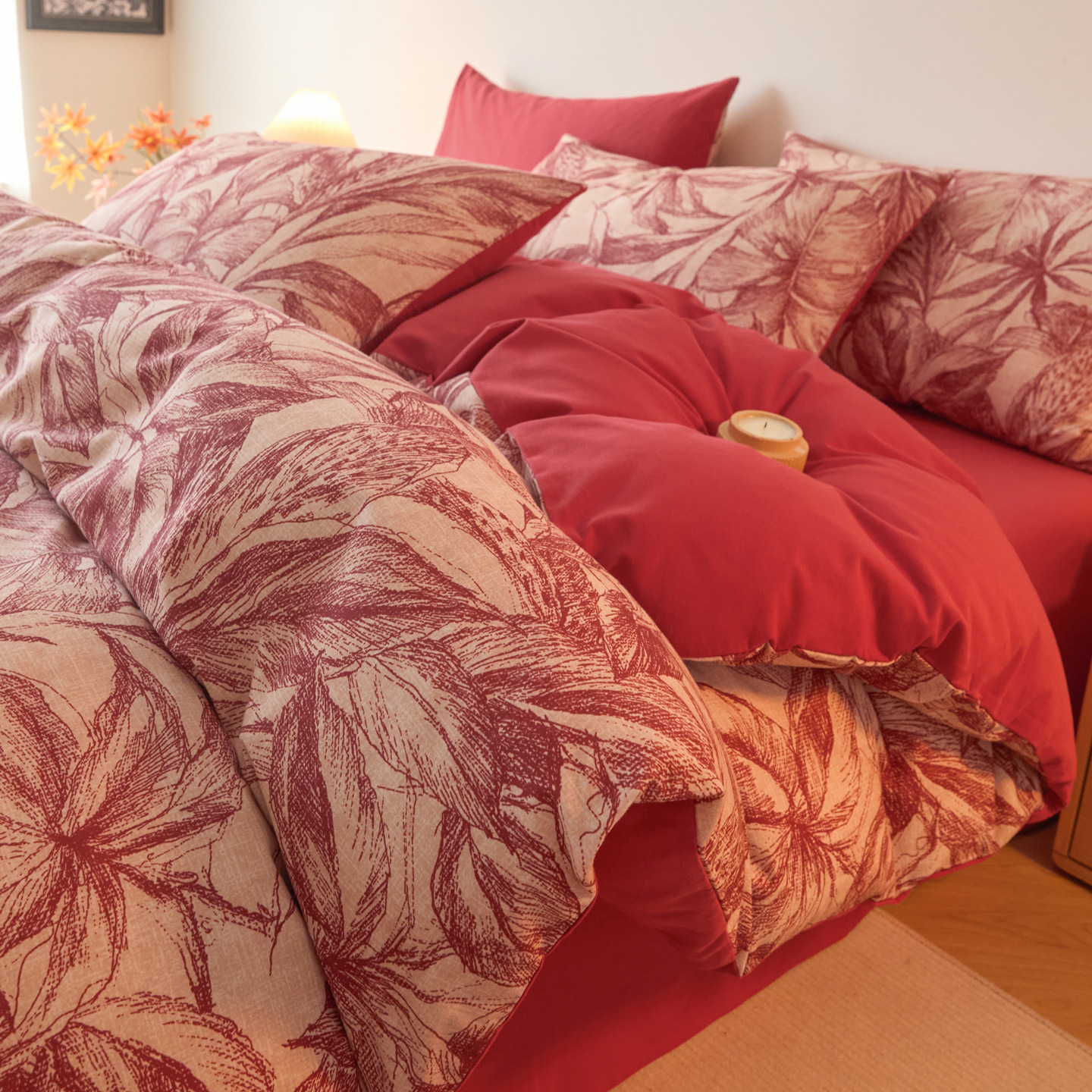 Xinjiang retro algodón de algodón de cuatro piezas A clase madre y bebé sábanas de cama desnudas cubierta ropa de cama de algodón conjunto de tres piezas