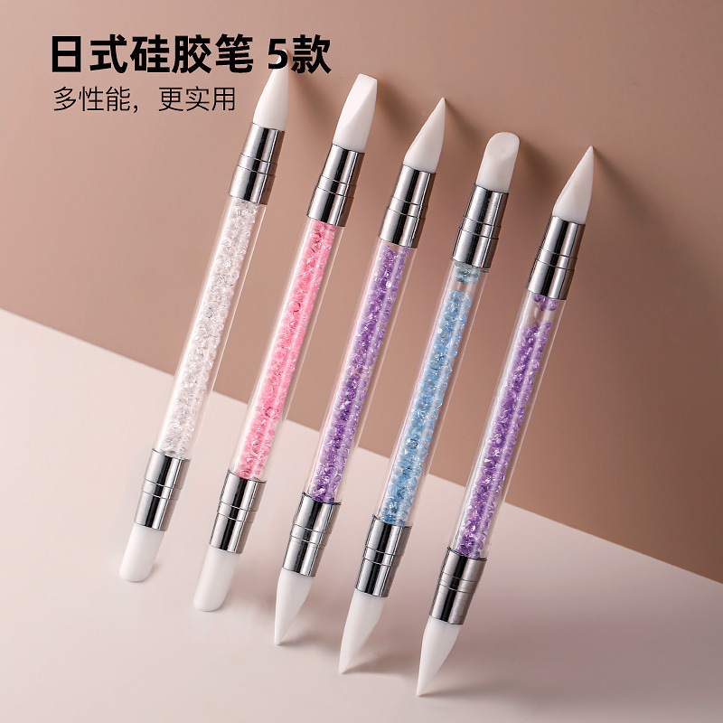 Nail Art Silicone Pen Sticker Press Pen Carving Pen Multifunctional Embossed Color Painting Paint Magic Mirror Powder Artifact Tool Pen Nail Art Silicone Pen Sticker Press Pen Carving Pen Multifunctional Embossed Color Painting Paint Magic Mirror Powder Artifact Tool Pen