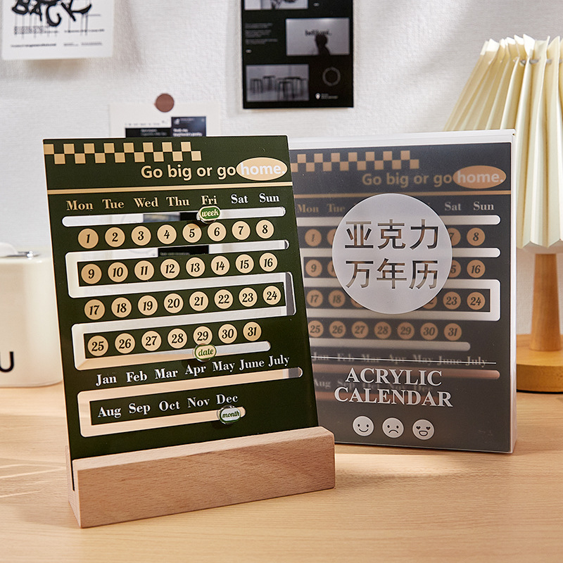 Calendario nuevo escritorio lindo Calendario de escritorio de madera creativo hecho a mano DIY regalo de alta apariencia ins estilo calendario