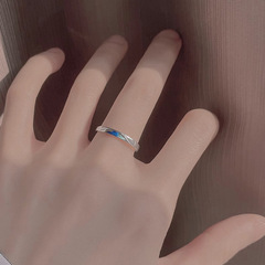 Blue Cloud Ring for Women, Simple and Unique, High-End, Cold-Air Style, Light Luxury Design, New Trend Finger Ring