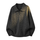 2026秋季青少年宽松圆领长袖针织衫运动风格透气腈纶面料罗纹底摆，男装针织衫/毛衣，星座614