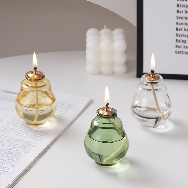 Fábrica directa de vidrio creativo candelabro decoración moderna lámpara de mantequilla sin humo de escritorio