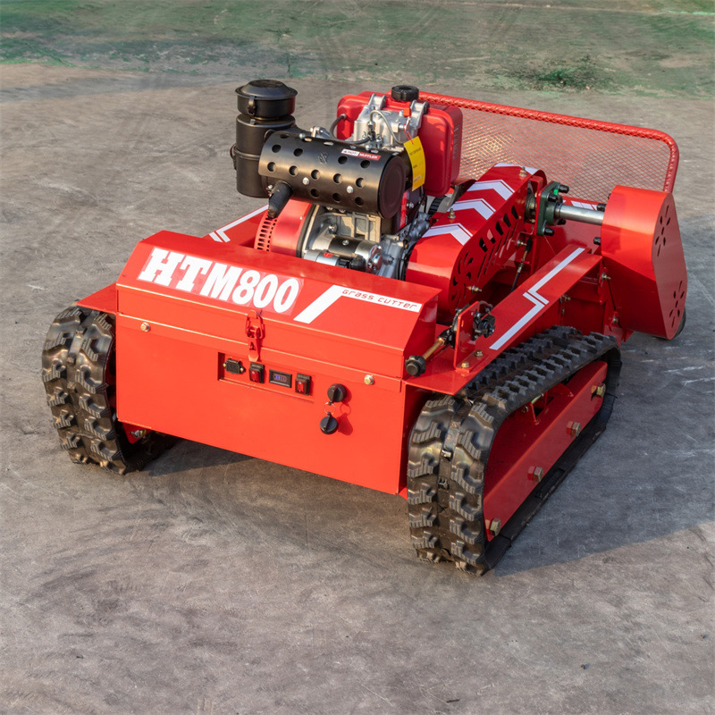出口俄罗斯HTM800履带割草机 智能遥控剪草机 河堤斜坡除草机