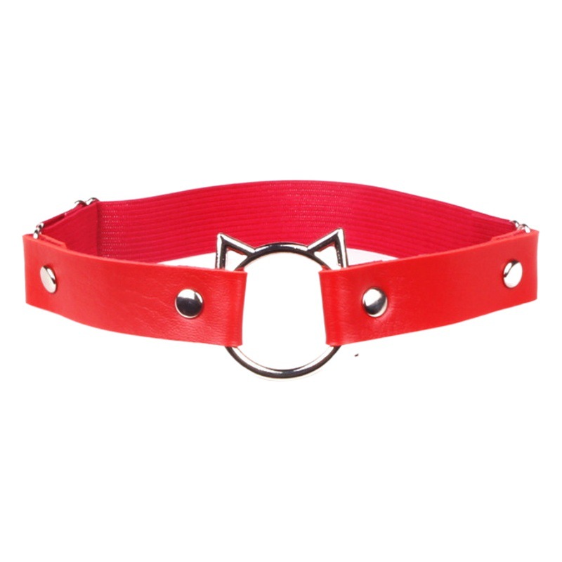 European and American Punk Sexy Fashion Cat Head Pu Leather Leg Ring Jewelry Street Trendy Performance Anklet Garter Accessories