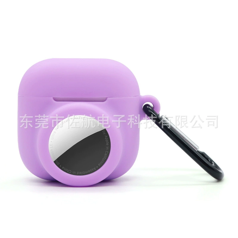 Защитный силиконовый чехол (для Apple AirPods 4) — 2-в-1 совместимый с AirTag, беспроводной Bluetooth