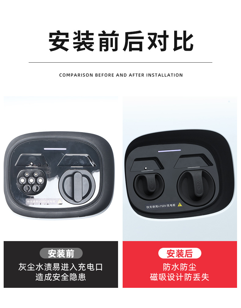 Zhijie S7/R7 Magnetic Charging Port Waterproof Cover Silicone Dustproof Protective Cover Car Supplies Accessories Modification Supplies