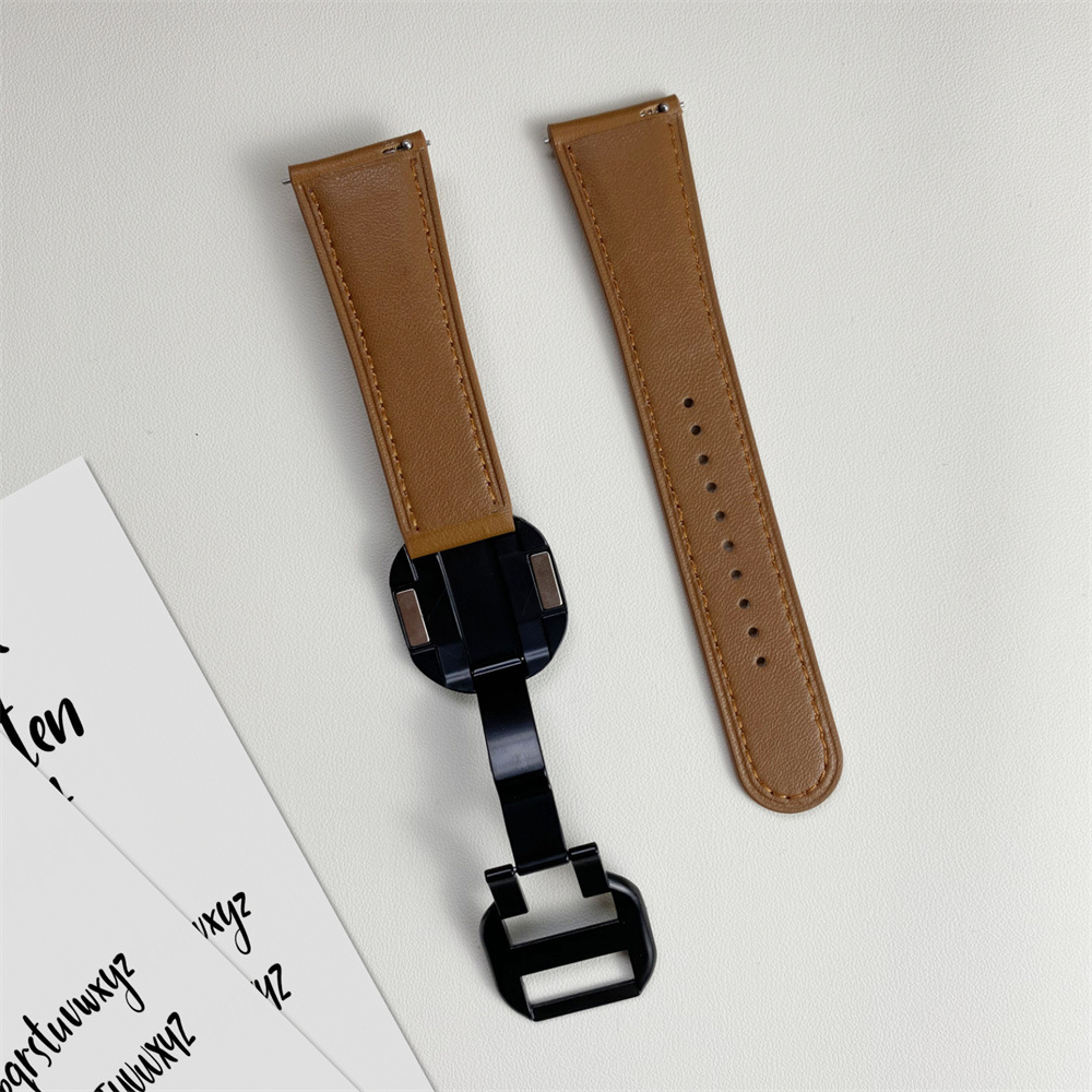 Sobib Samsungi ja Huawei moodsa stiiliga kellarihmadele, 20 mm ja 22 mm, Nautiluse magnetilise kokkupandava pandlaga nahast kellarihmadele._voghion.com