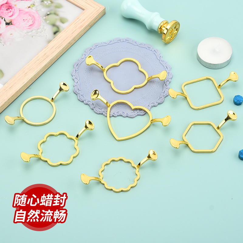 Nuevo sello de cera de pintura al fuego Molde de sellado de cera de metal Fijador de pintura al fuego Forma de flor redonda