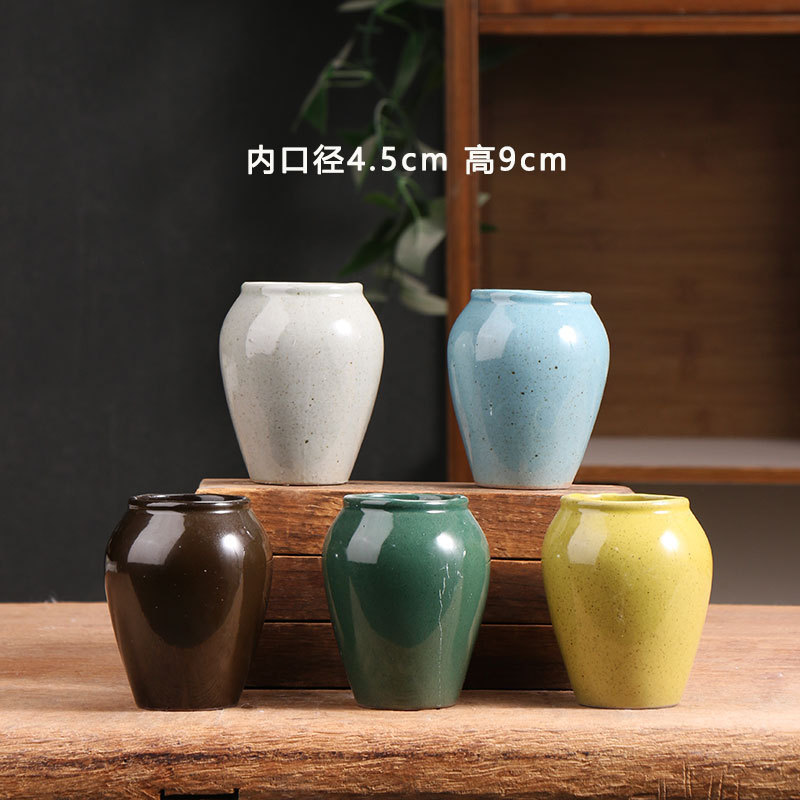 Mini Hand-Painted Blue and White Succulent Flower Pot Ceramic Simple Household Clay Stoneware Small Pottery Pot Clearance Clearance Wholesale