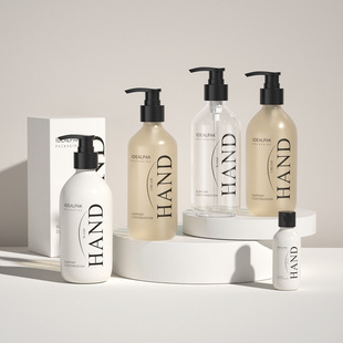 High-End Pressed Lotion Hand Cream Hand Sanitizer Bottle Pet Round Shoulder Shampoo Shower Gel Wash and Care Empty Bottle