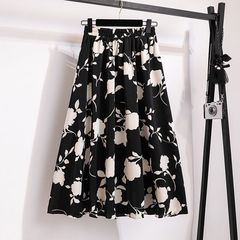 女性のためのスリムなAラインスカート2025夏の新しい大きいサイズの太ったmmミッドレングスのペア型スカート