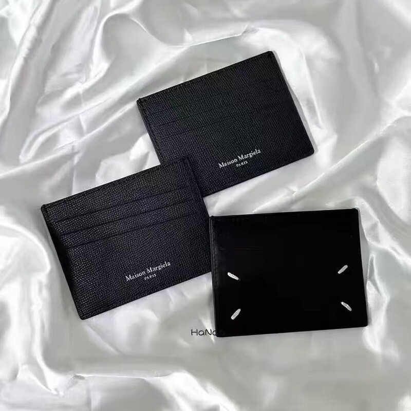 Margiela Four-Corner Stitched Top-Layer Cowhide Card Holder, Simple and Stylish Portable Unisex Coin Purse