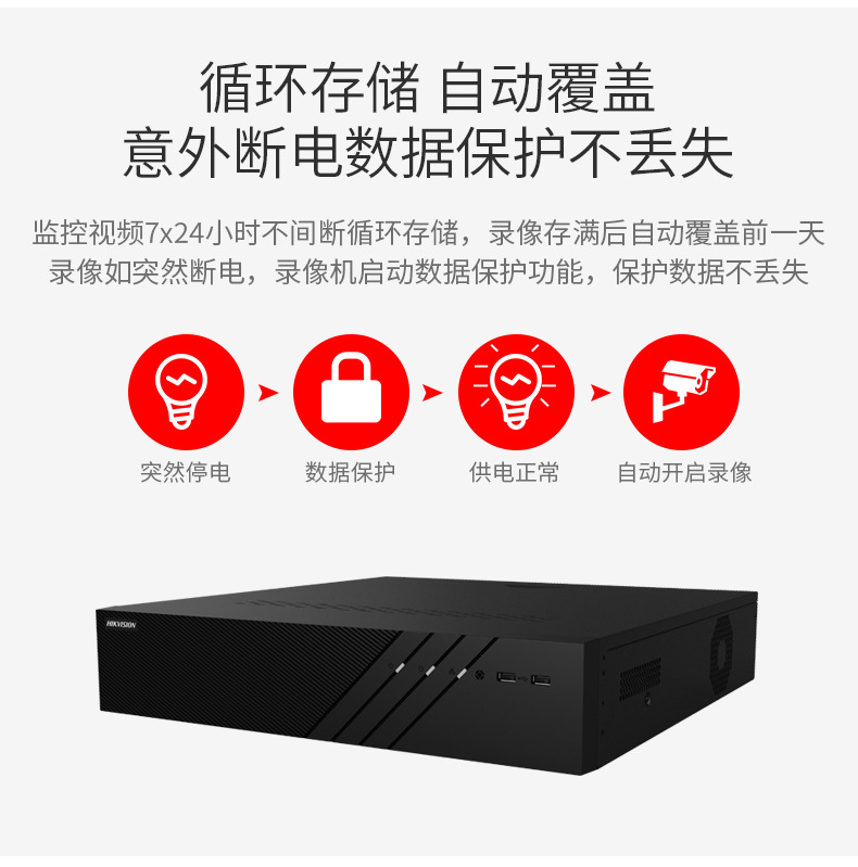 Hikvision Camera Hard Disk Video Recorder DS-7808N-Q1 Surveillance Host