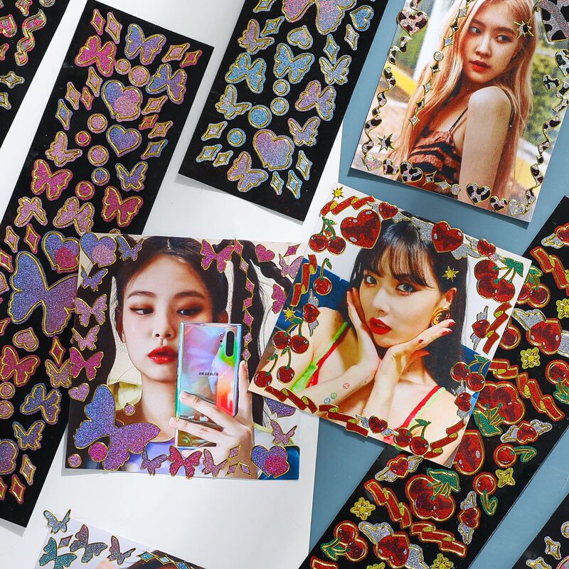 Sticker goo card vending machine series hand account Korean goo card diy material bronzing pvc waterproof sticker material