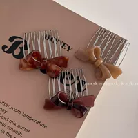Расческа для маленькой челки, расческа для волос с ацетатным бантом, бесшовная заколка для волос, боковой французский аксессуар для волос