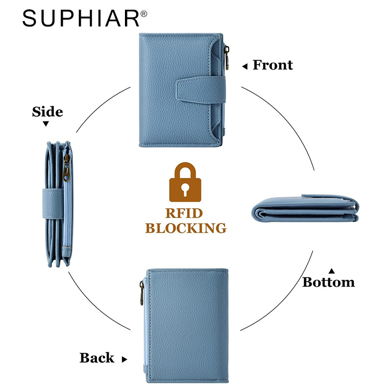 FBA venta caliente PU cremallera bolsa de cambio bolsa de tarjetas en una simple anti-robo actualización nueva billetera de damas transfronterizas