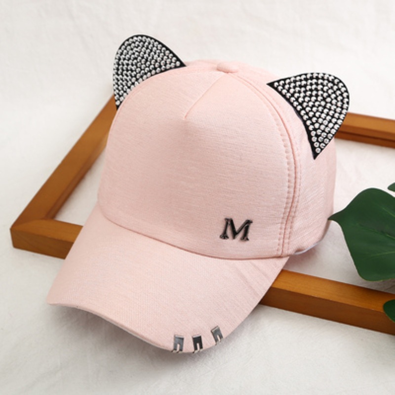 Women's Hip-hop Streetwear Solid Color Rhinestone Curved Eaves Baseball Cap display picture 6