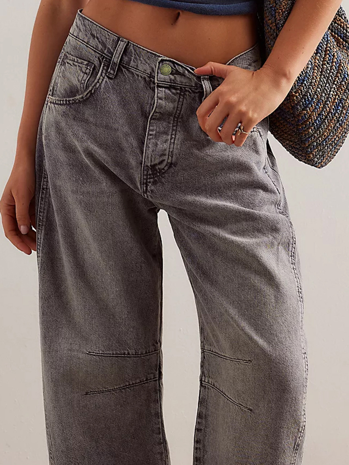 2023 New Cross-Border European And American Hot-Selling Fashion Casual Wide-Leg Loose Jeans For Women Mid-Low Waist_ecoleips.com
