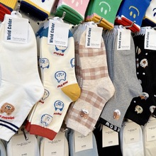 【现货 2025早春第一波新品】韩国袜子小猫印花长袜2556日系少女