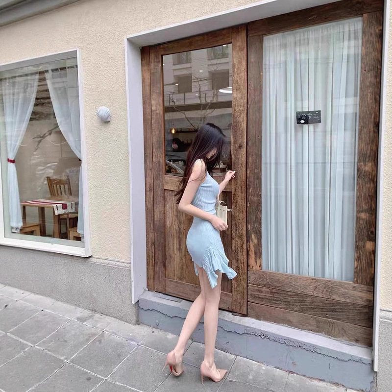 Pure Desire Sexy Suspender Dress Women's Summer Irregular Slim Fit Hip Skirt Short Socialite Birthday Party Dress