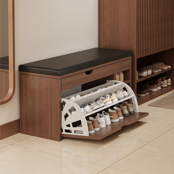 翻斗换鞋凳家用门口鞋柜可坐式穿鞋凳进门凳网红入户软包坐垫鞋架