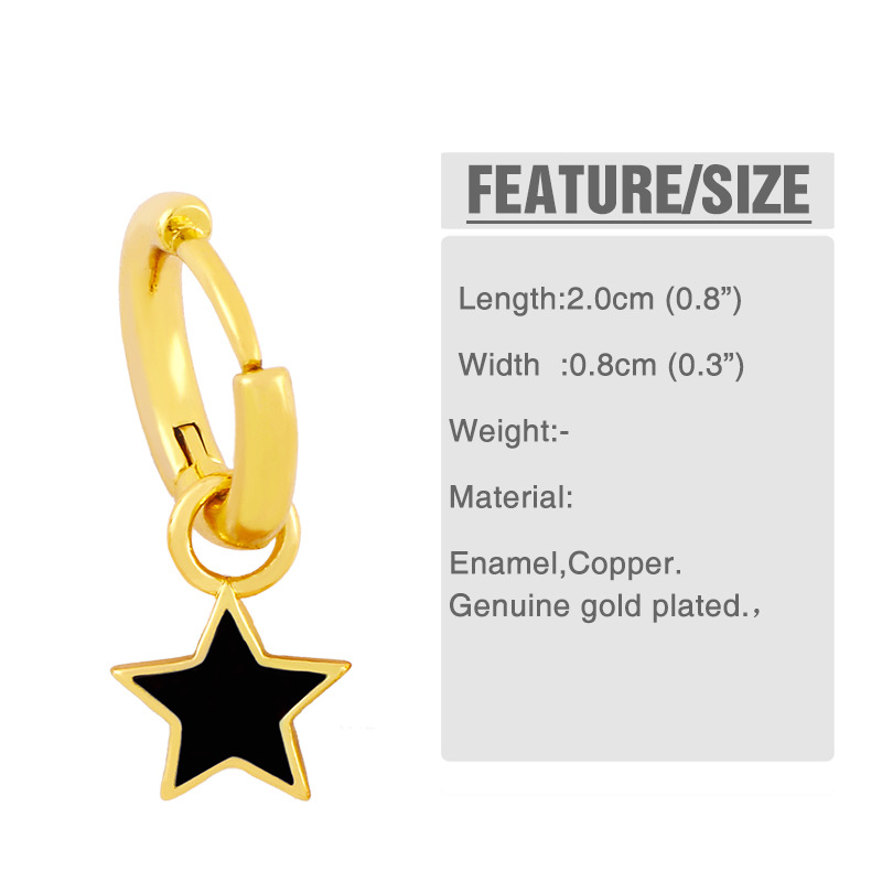 Wholesale Jewelry Five-pointed Star Drop Oil Simple Earrings Nihaojewelry display picture 12