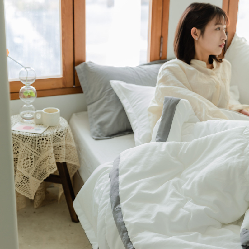 Japanese-style minimalism washed cotton summer cool quilt, skin-friendly, rural inns, summer thin quilt core, wholesale sales, promotional gifts, cotton quilt wholesale