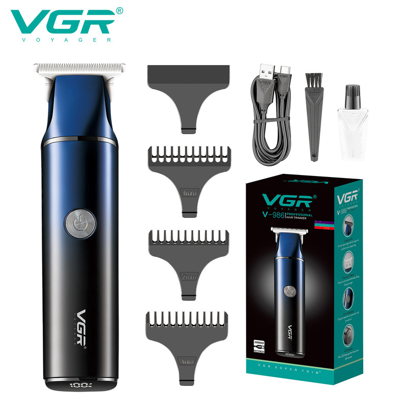Vgrクロスボーダー家庭用理髪器オイルヘッド電気バリカン知能グラデーションボディデジタル表示彫刻電気バリカンV-986|undefined