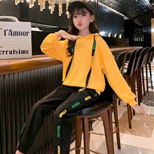 女童套装秋装新款儿童时尚洋气中大童运动套装学生网红休闲两件套