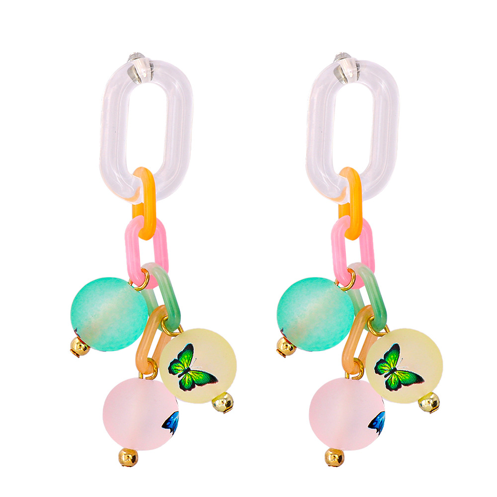 Nihaojewelry Colorful Bubble Long Round Ball Earrings Wholesale Jewelry display picture 2