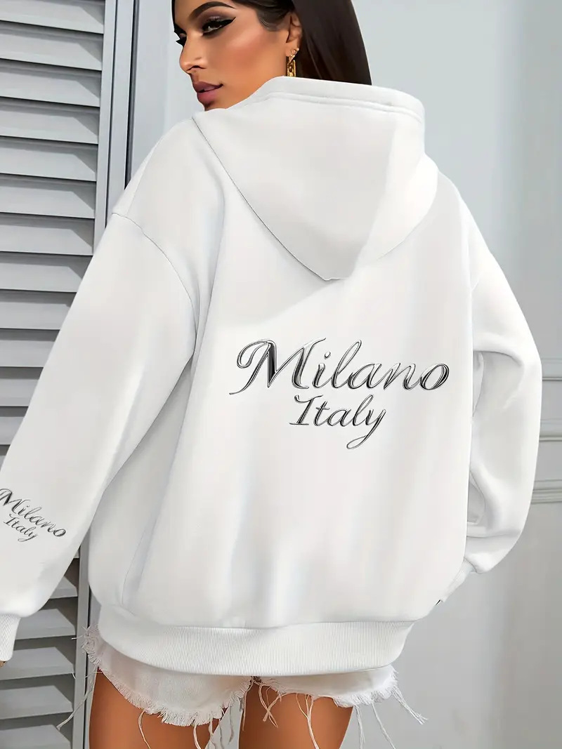 Women's Hooded Oversized Sweatshirt Jacket Print Design European American Style Fashion Fall Winter New Arrivals_ecoleips.com