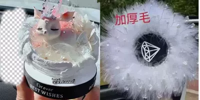 Ornament with a High-End Feel, Car ornaments - floral-deer-birds-nest-ornament-diamond-fine-hair-crystal-bead-feather-pad