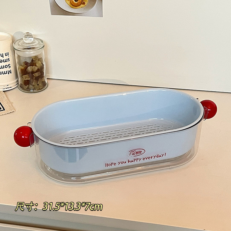 二重の水たまりの果物の皿の客間のお茶の家庭用2025新型の果物の神器のミニの野菜を洗って水のたらいを濾過します。|undefined