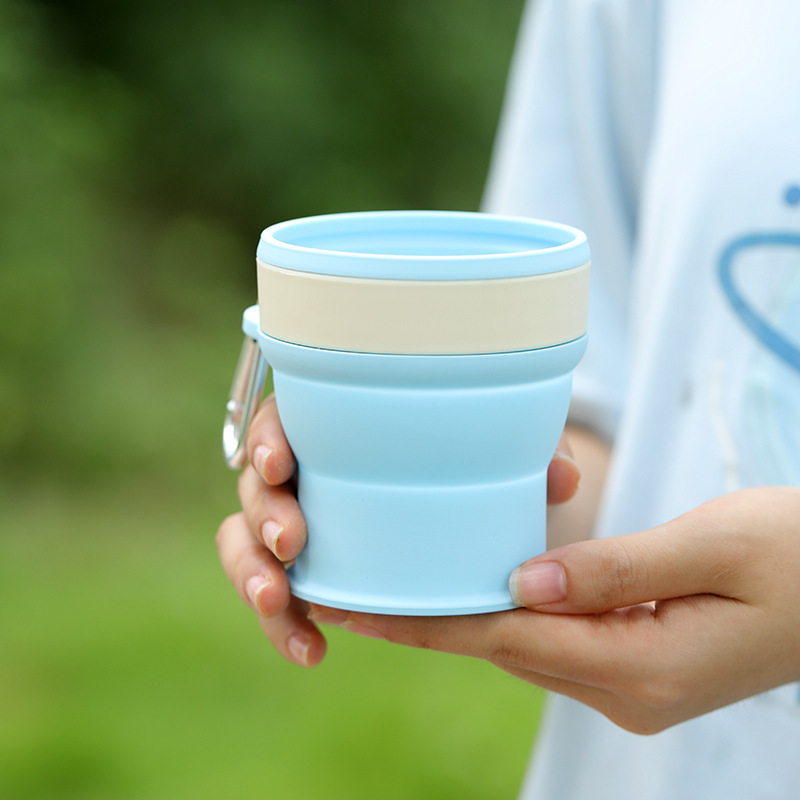 Taza de café plegable de silicona resistente a altas temperaturas taza de agua portátil al aire libre taza de lavado de viaje taza de agua retráctil
