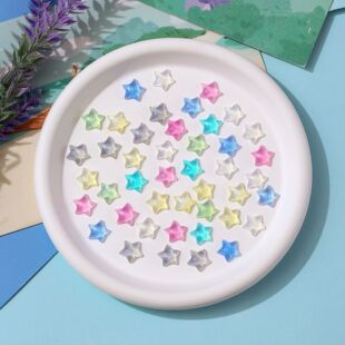 Luminous Five-pointed Star Nail Art Jewelry Flash Ice Gold Star Resin Accessories diy Phone Case Nail Accessories