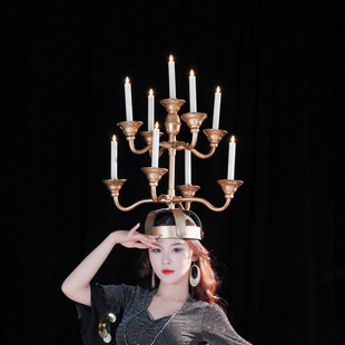Dancer belly dance candlestick Oriental stage table performance props nine removable lightweight simulation candle candlestick